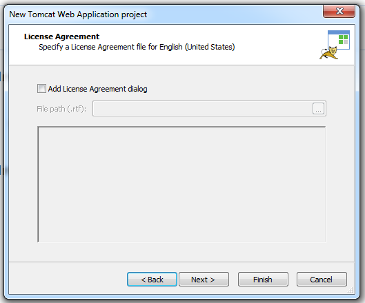 License agreement for your project