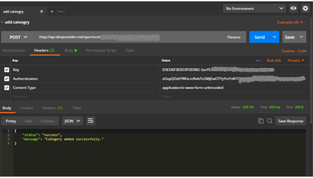 Postman - add category
