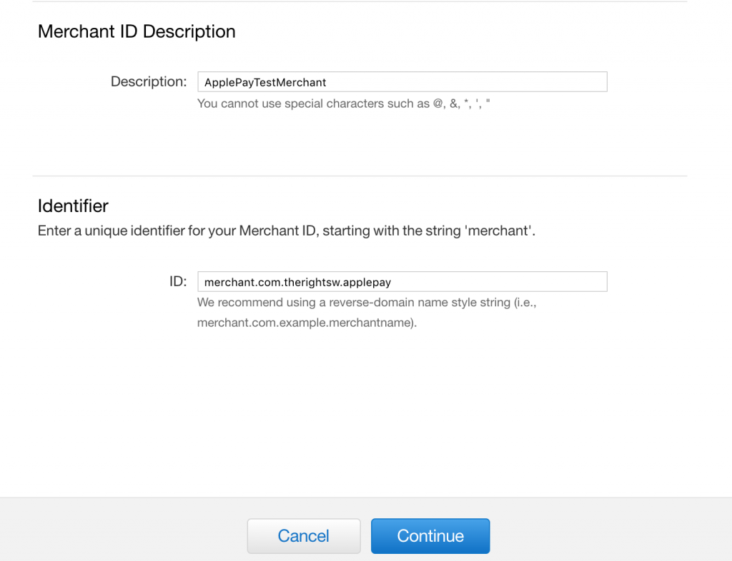 Integrating Apple pay - Creating a merchant II