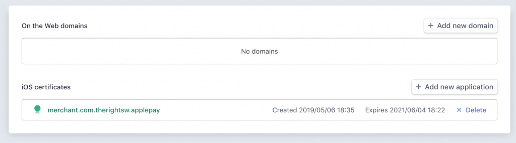 Integrating Apple Pay - Registered certificate