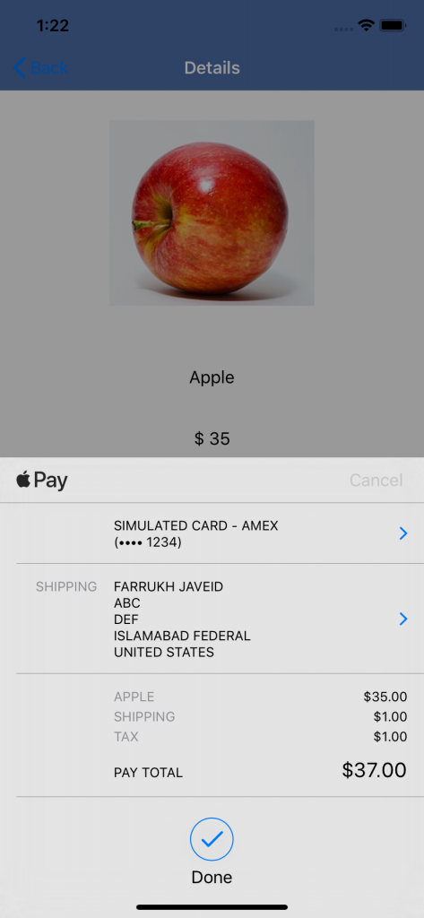 Integrated Apple Pay - Successful payment