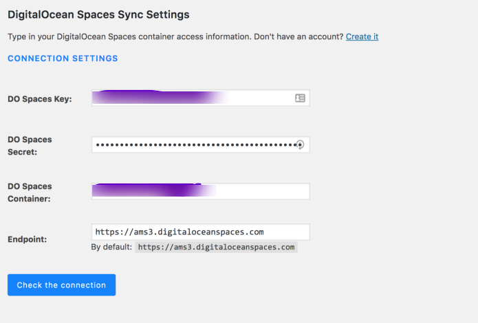 do spaces settings