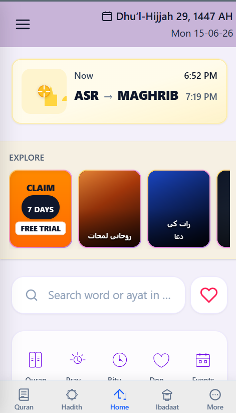religious app home